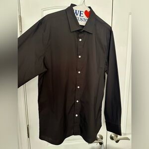Banana Republic Black Slim Flex Fit Long-Sleeve Shirt